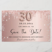 Papier Budget 30e anniversaire rose parties scintillant e (Devant)