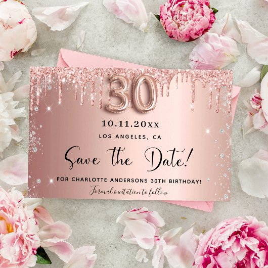 Papier Budget 30e anniversaire rose parties scintillant e