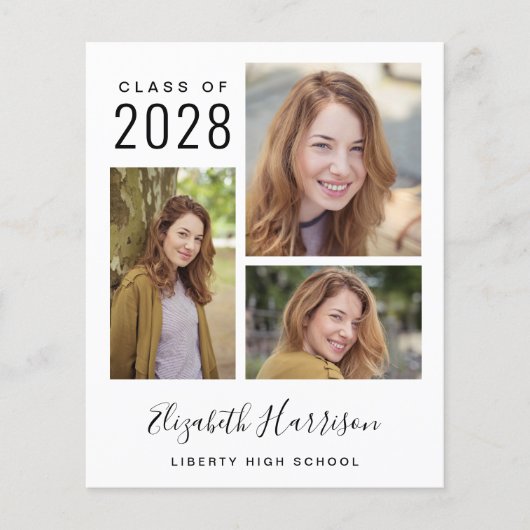 Papier Budget 3 - Collage de photos Faire-part de graduat (Devant)