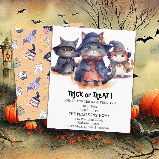 Papier Budget 3 Petites sorcières Trick ou Treat Invitati