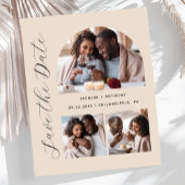 Papier Budget 3-Photo Arc Beige Enregistrer la date