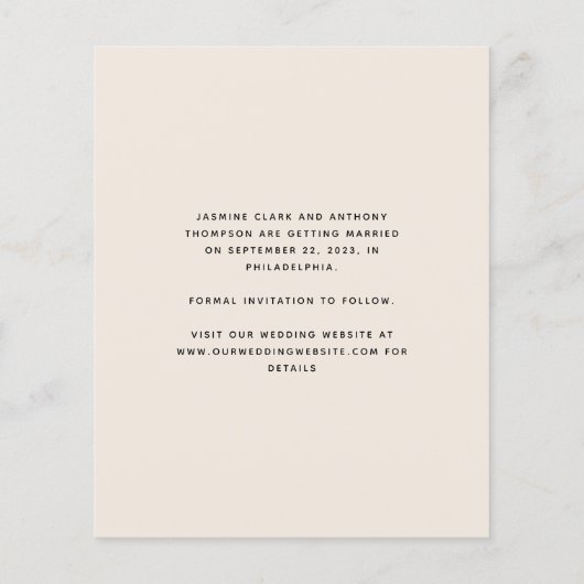 Papier Budget 3-Photo Arc Beige Enregistrer la date (Dos)