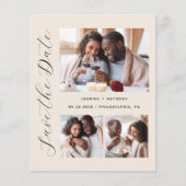 Papier Budget 3-Photo Beige Code QR Enregistrer la Date (Devant)