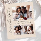 Papier Budget 3-Photo Beige Enregistrer la date