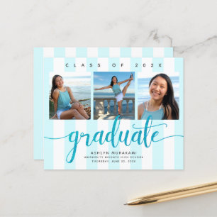Papier Budget 3 photo bleu parties scintillant invitation