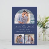 Papier Budget 3-Photo Boho Arch Navy Blue Enregistrer la  (Debout devant)