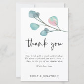 Papier BUDGET 3 Photo Citation Eucalyptus Mariage Merci (Devant)