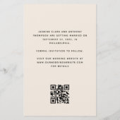 Papier Budget 3-Photo Code QR Beige Faire-Part de Mariage (Dos)