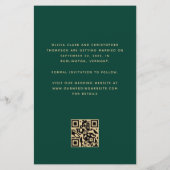 Papier Budget 3-Photo Collage Code QR Vert Save the Date (Dos)