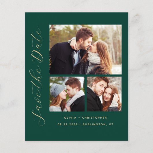 Papier Budget 3-Photo Collage Emerald Green Enregistrer l (Devant)