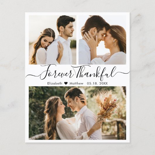 Papier Budget 3 Photo Collage Mariage Merci Circulaire (Devant)