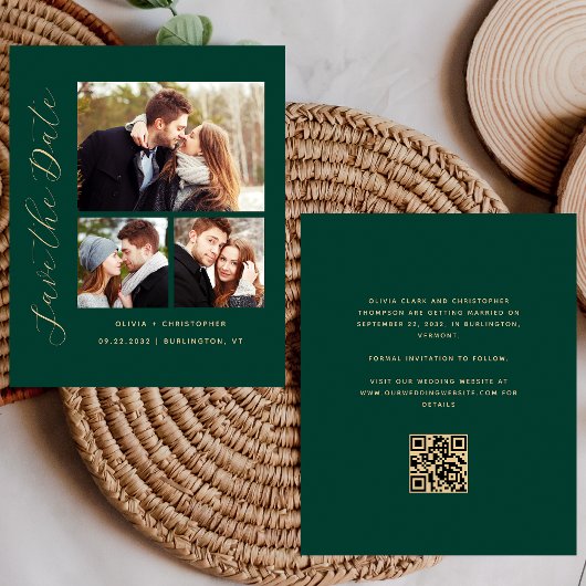 Papier Budget 3-Photo Emerald Green QR Code Enregistrer l