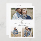 Papier Budget 3 Photos Couple Simple Élégant Script (Devant / Derrière)