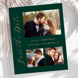 Papier Budget 3-Photos Emerald Green Gold Enregistrer la