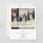 Papier Budget 3 Photos Juste Marié Citation Lettrée À La (Devant)