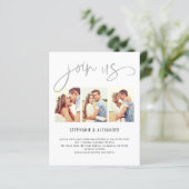 Papier BUDGET 3 Photos Rejoignez-nous Script Wedding Invi (Debout devant)