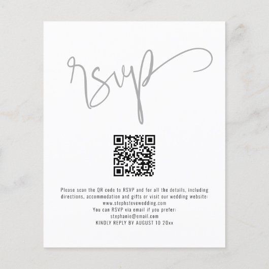 Papier BUDGET 3 Photos Rejoignez-nous Script Wedding Invi (Dos)