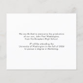 Papier Budget 3e Faire-part d'obtention d'un diplôme en p (Dos)