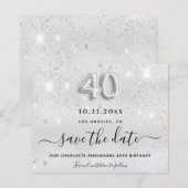 Papier Budget 40e anniversaire argent parties scintillant (Devant / Derrière)