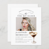 Papier BUDGET 40e anniversaire de fête Photo Martini Invi (Devant / Derrière)