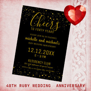 Papier Budget 40e anniversaire du Mariage Ruby Gold Noir