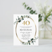 Papier Budget 40e anniversaire Eucalyptus Invitation de l (Debout devant)