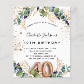 Papier Budget 40e anniversaire eucalyptus parties scintil (Devant)