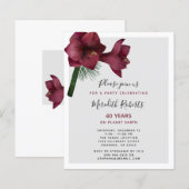 Papier Budget 40e anniversaire Noël Floral Party Invitati (Devant / Derrière)