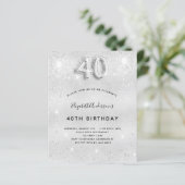 Papier Budget 40e anniversaire parties scintillant argent (Debout devant)