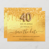 Papier Budget 40e anniversaire parties scintillant or enr (Devant / Derrière)