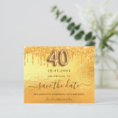 Papier Budget 40e anniversaire parties scintillant or enr (Debout devant)