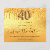 Papier Budget 40e anniversaire parties scintillant or enr (Devant)