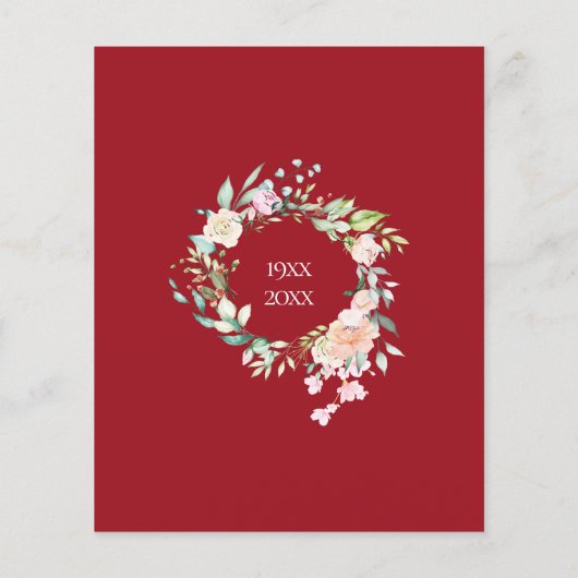 Papier Budget 40e anniversaire Ruby Floral Invitation (Dos)