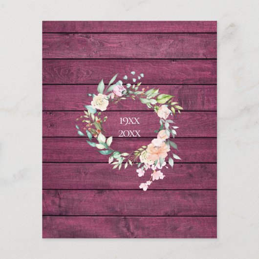 Papier Budget 40e anniversaire Rustic Ruby Invitation (Dos)