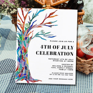 Papier Budget 4 juillet Fête Invitation.