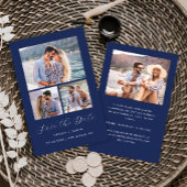 Papier Budget 4 photo bleu marine Enregistrer la date