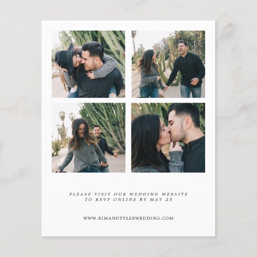 Papier Budget 4 photo collage faire-part de mariage moder (Dos)