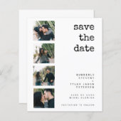 Papier Budget 4 photo collage mariage enregistrer la date (Devant / Derrière)