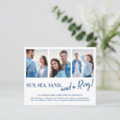 Papier Budget 4 Photo Fiançailles de plage Faire-part (Debout devant)