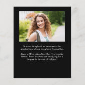 Papier Budget 4 photo White Gold 2025 Graduation Annonce (Dos)