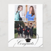 Papier Budget 4 photos faire-part de graduation de script (Dos)