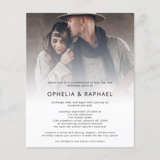 Papier Budget 4 Photos superposer le code QR Mariage bohè (Devant)