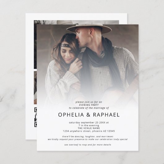 Papier Budget 4 Superposition photo QR Soirée Mariage de (Devant / Derrière)