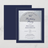 Papier Budget 50 Anniversaire Homme Silver Navy Blue Invi (Devant / Derrière)