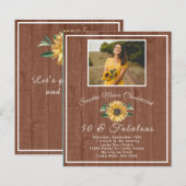 Papier Budget 50 ans et Fabuleux | Anniversaire Tournesol (Devant / Derrière)