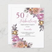 Papier Budget 50 et fabuleuse invitation à la fête d'anni (Devant / Derrière)