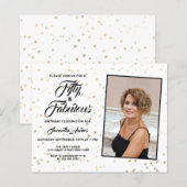 Papier Budget 50 et fabuleux Gold Stars Invitation (Devant / Derrière)