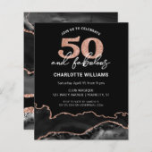 Papier Budget 50 Fabuleux Rose Parties scintillant Annive (Devant / Derrière)