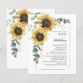 Papier Budget 50 Fabuleux tournesol Eucalyptus Anniversai (Devant / Derrière)