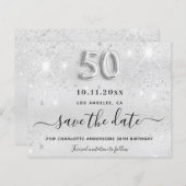 Papier Budget 50e anniversaire argent parties scintillant (Devant / Derrière)